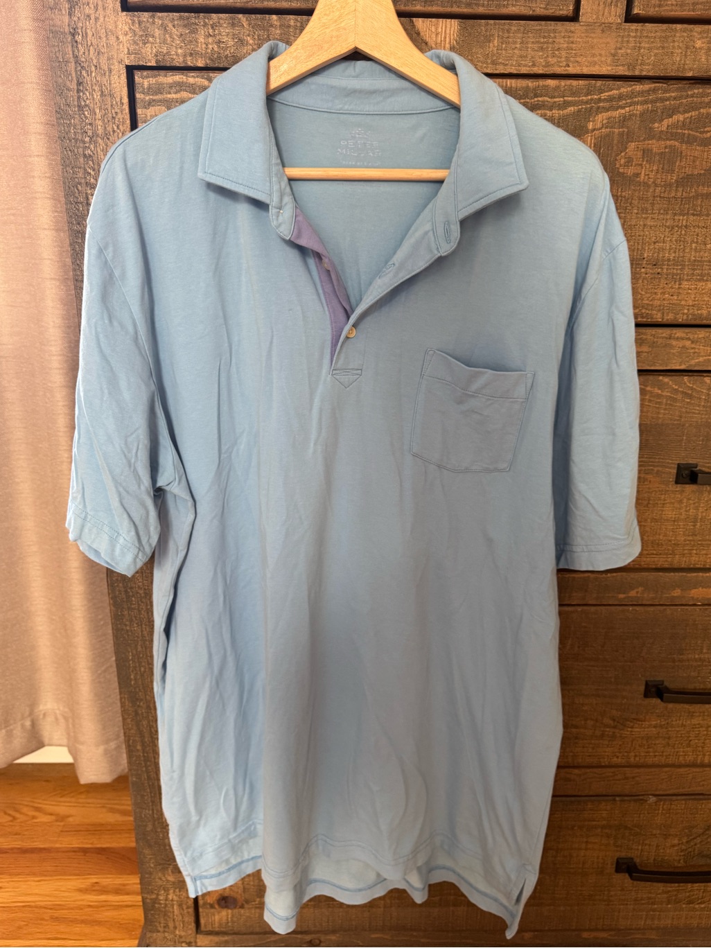 Peter Millar Light Blue Polo Shirt With Chest Pocket
